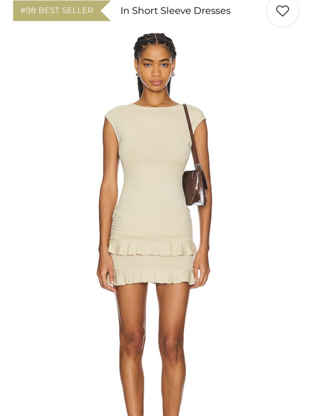 Lioness Beige Layered Ruffle Mini Dress